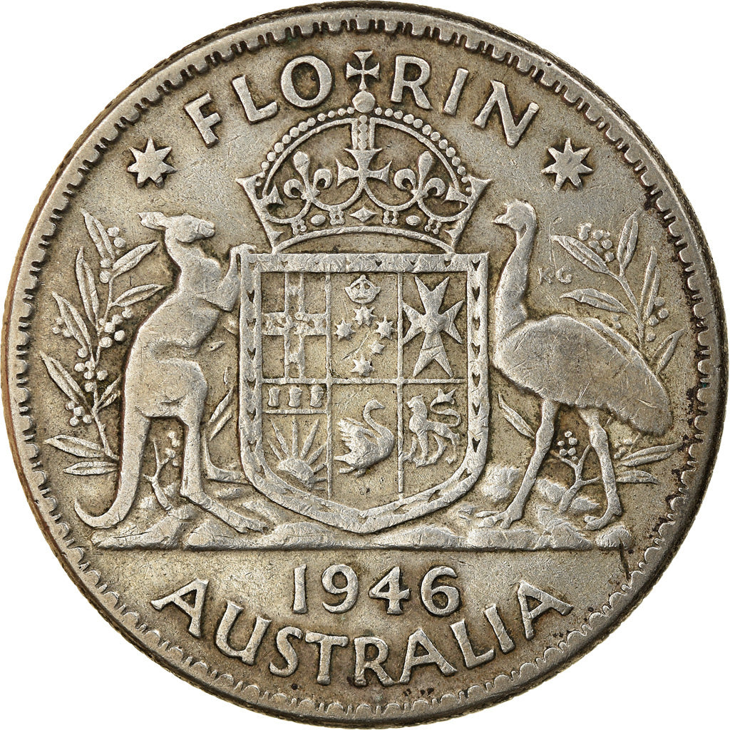 Moneta, Australia, George VI, Florin, 1946, Melbourne, BB, Argento, KM:40a