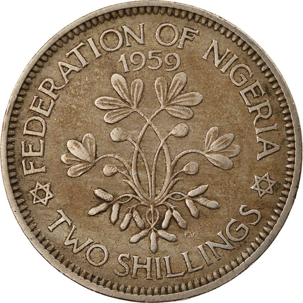 Monnaie, Nigéria, Elizabeth II, 2 Shilling, 1959, TTB, Copper-nickel, KM:6