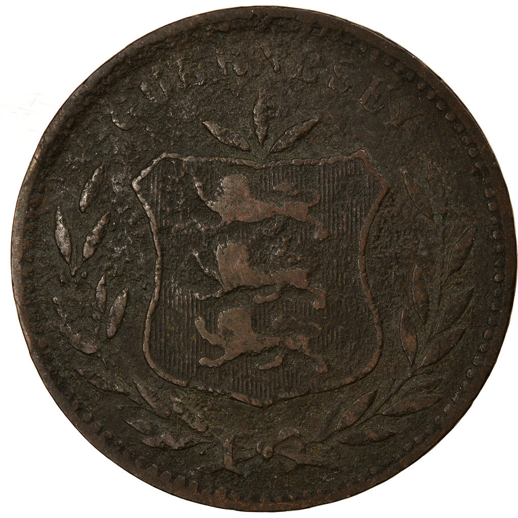 Coin, Guernsey, 8 Doubles, 1903, Heaton, Birmingham, VF(20-25), Bronze, KM:7