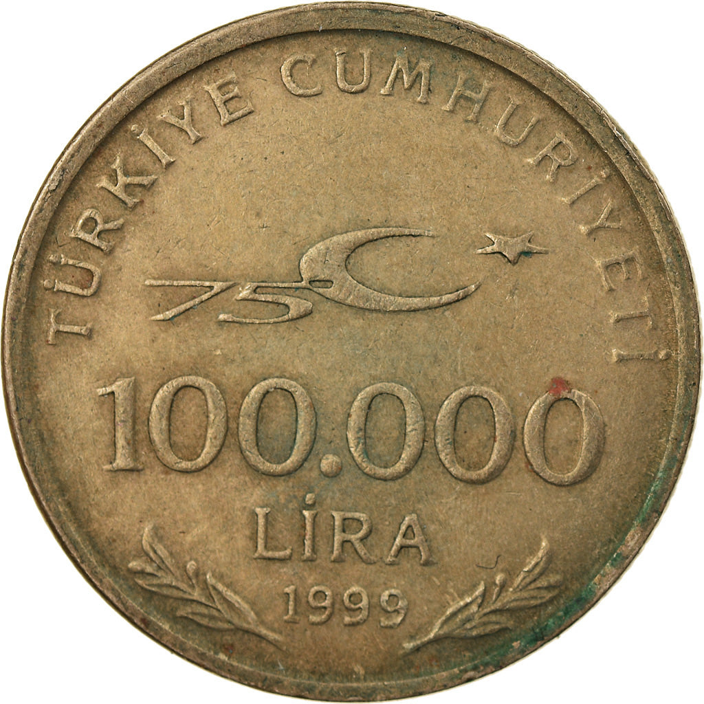 Monnaie, Turquie, 100000 Lira, 100 Bin Lira, 1999, TTB, Nickel-brass, KM:1078
