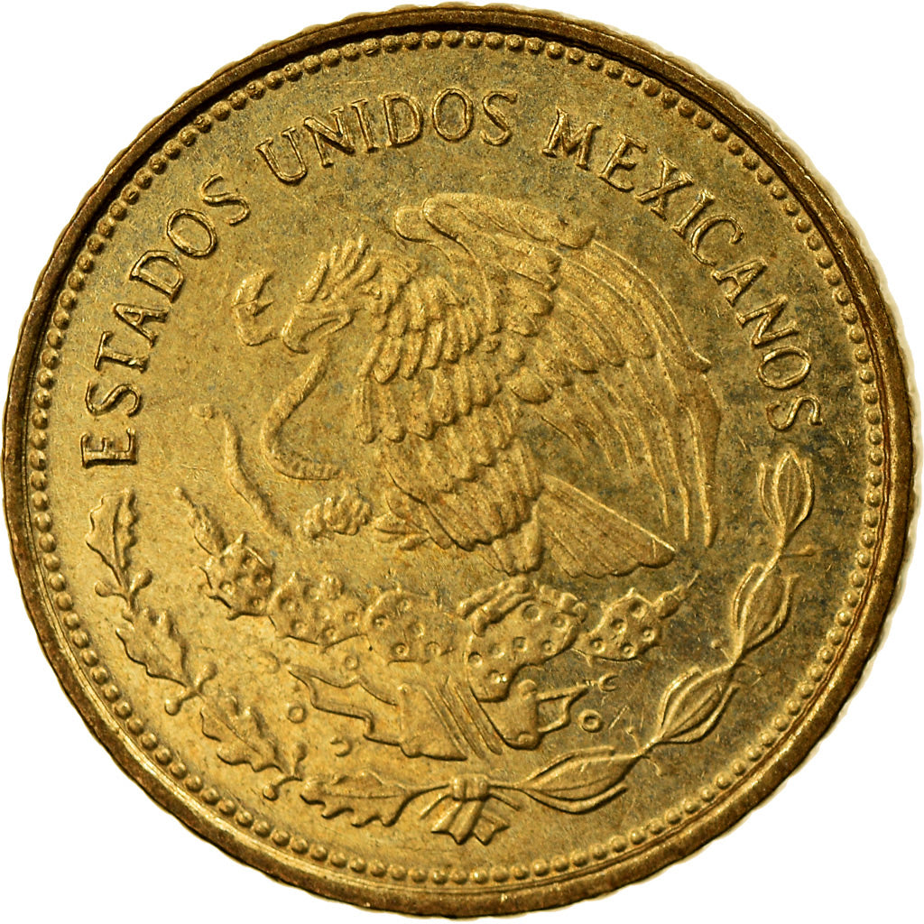 Moneta, Mexico, 5 Pesos, 1985, Mexico City, AU(55-58), Mosiądz, KM:502