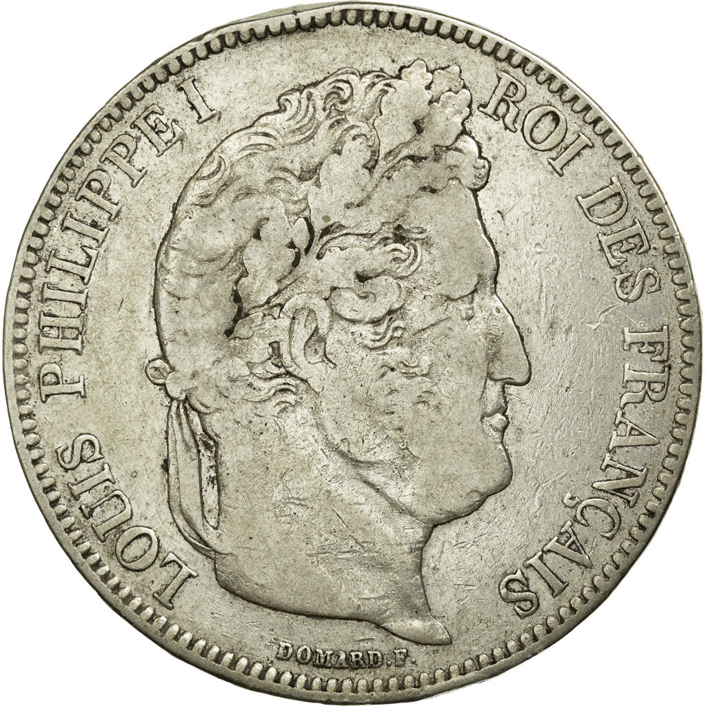 Coin, France, Louis-Philippe, 5 Francs, 1843, Strasbourg, VF(20-25), Silver