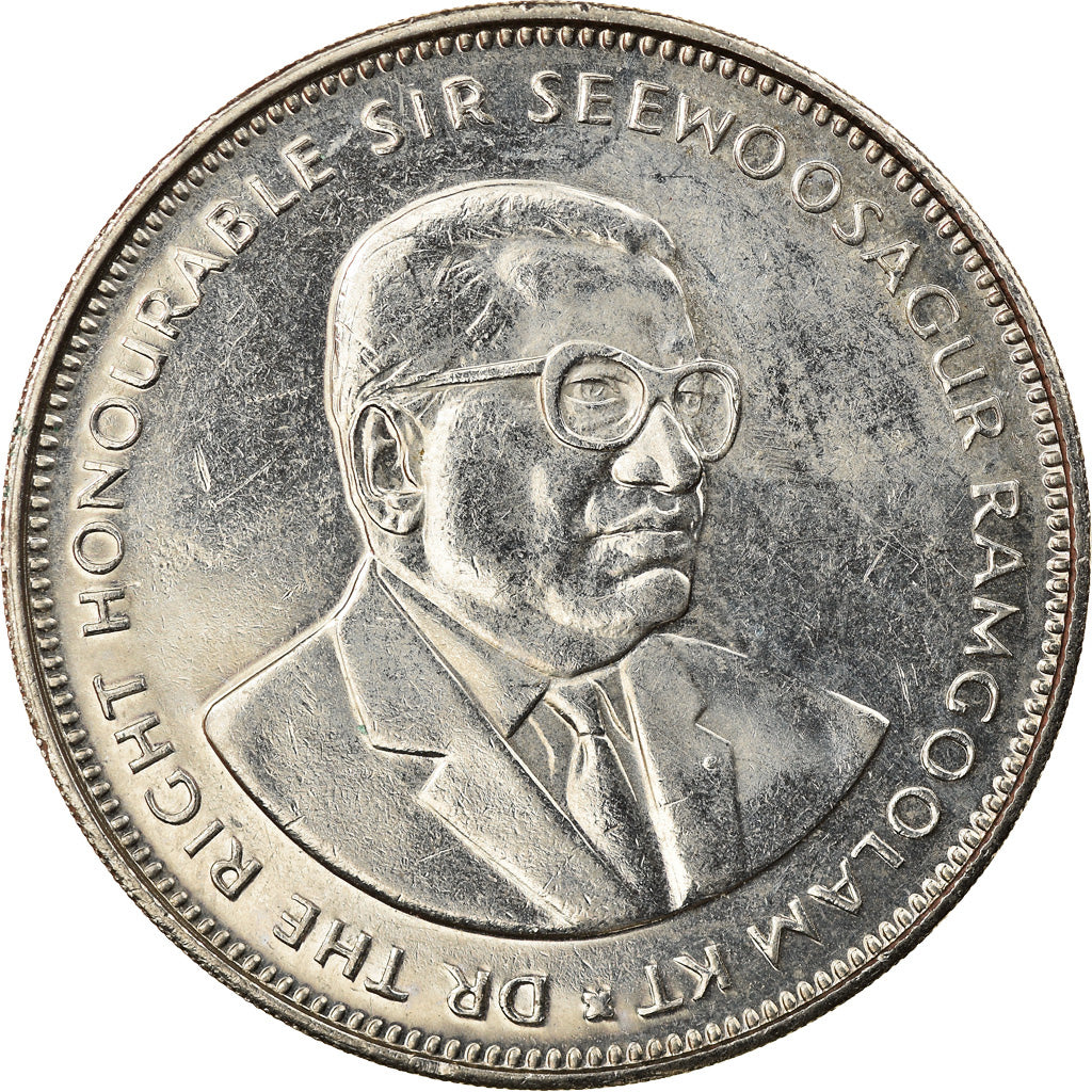 Coin, Mauritius, 5 Rupees, 2012, AU(55-58), Copper-nickel, KM:56