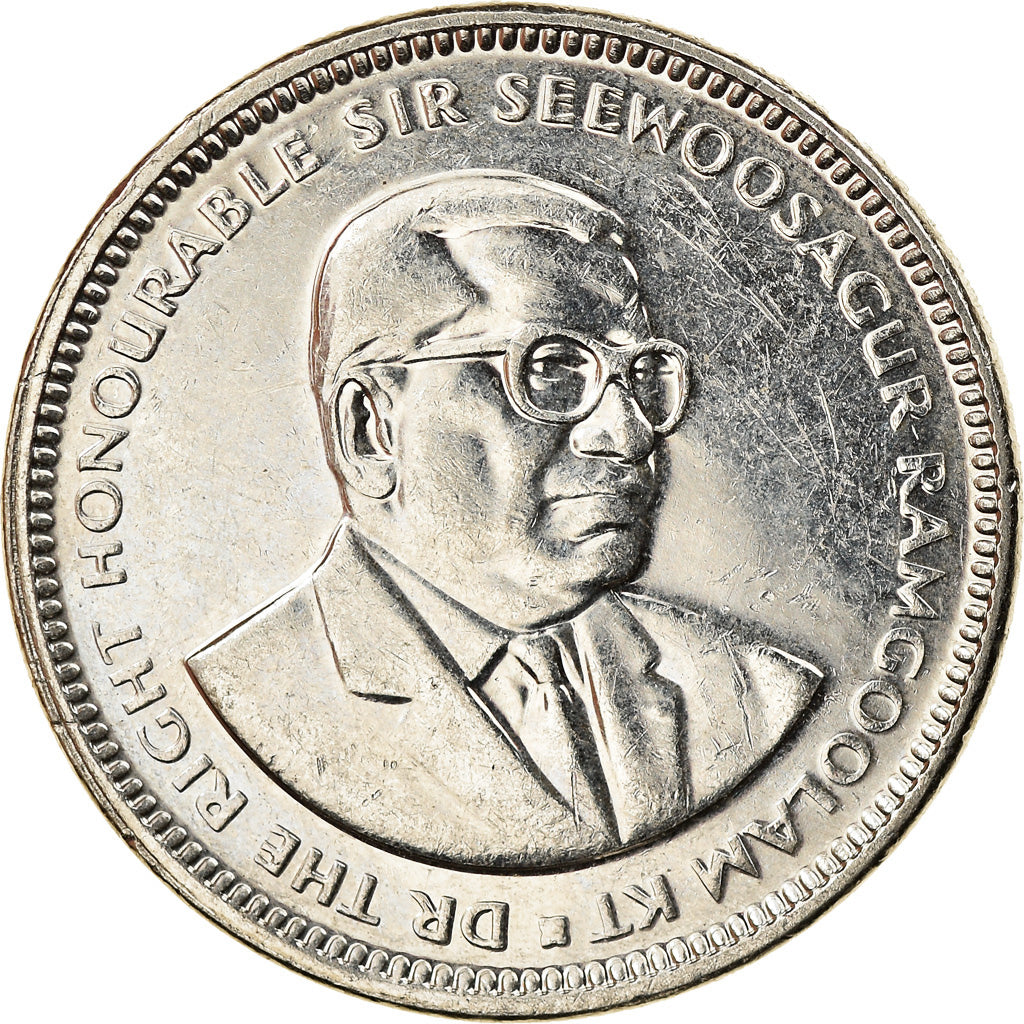 Coin, Mauritius, 1/2 Rupee, 2013, AU(55-58), Nickel plated steel
