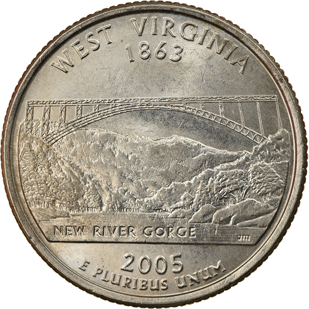 Coin, United States, West Virginia, Quarter, 2005, U.S. Mint, Denver, EF(40-45)