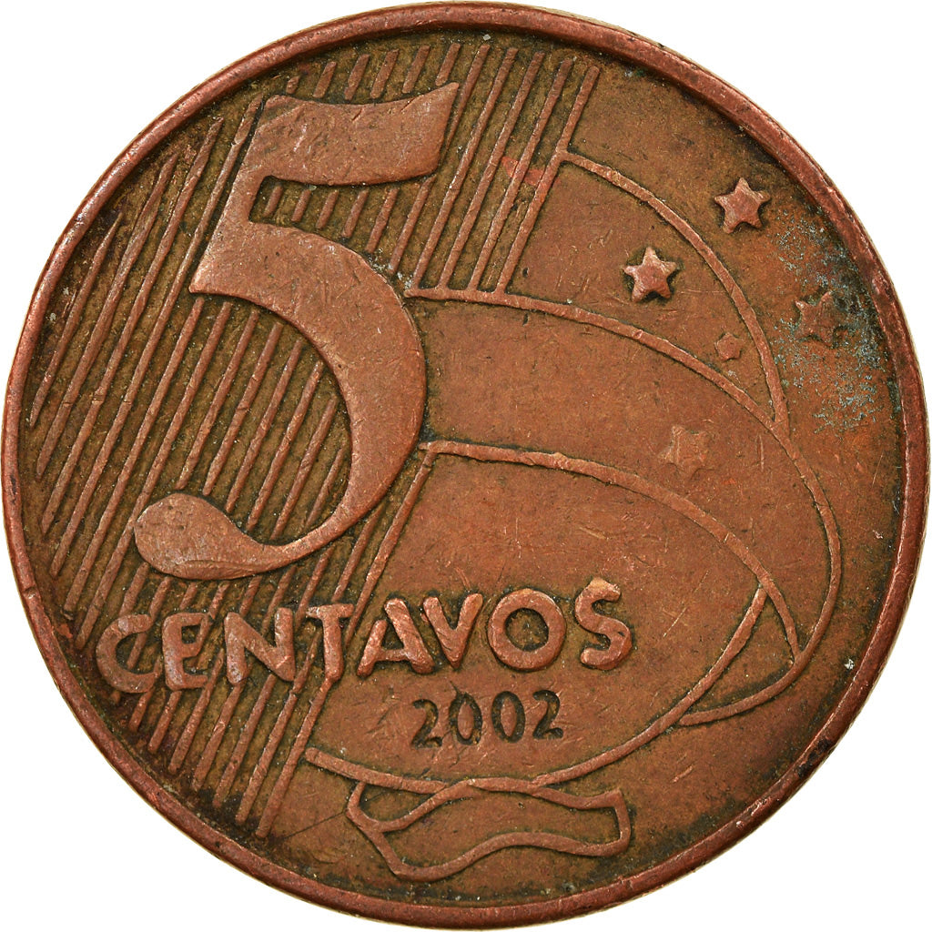 Monnaie, Brésil, 5 Centavos, 2002, TTB, Copper Plated Steel, KM:648