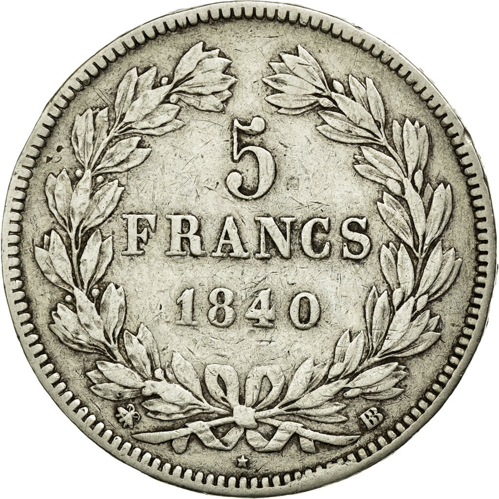 Monnaie, France, Louis-Philippe, 5 Francs, 1840, Strasbourg, TB+, Argent