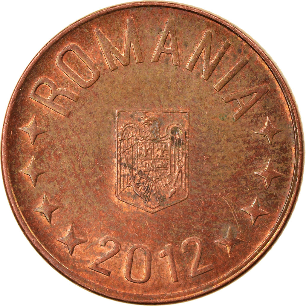 Moeda, Roménia, 5 Bani, 2012, Bucharest, EF(40-45), Aço Cromado a Cobre