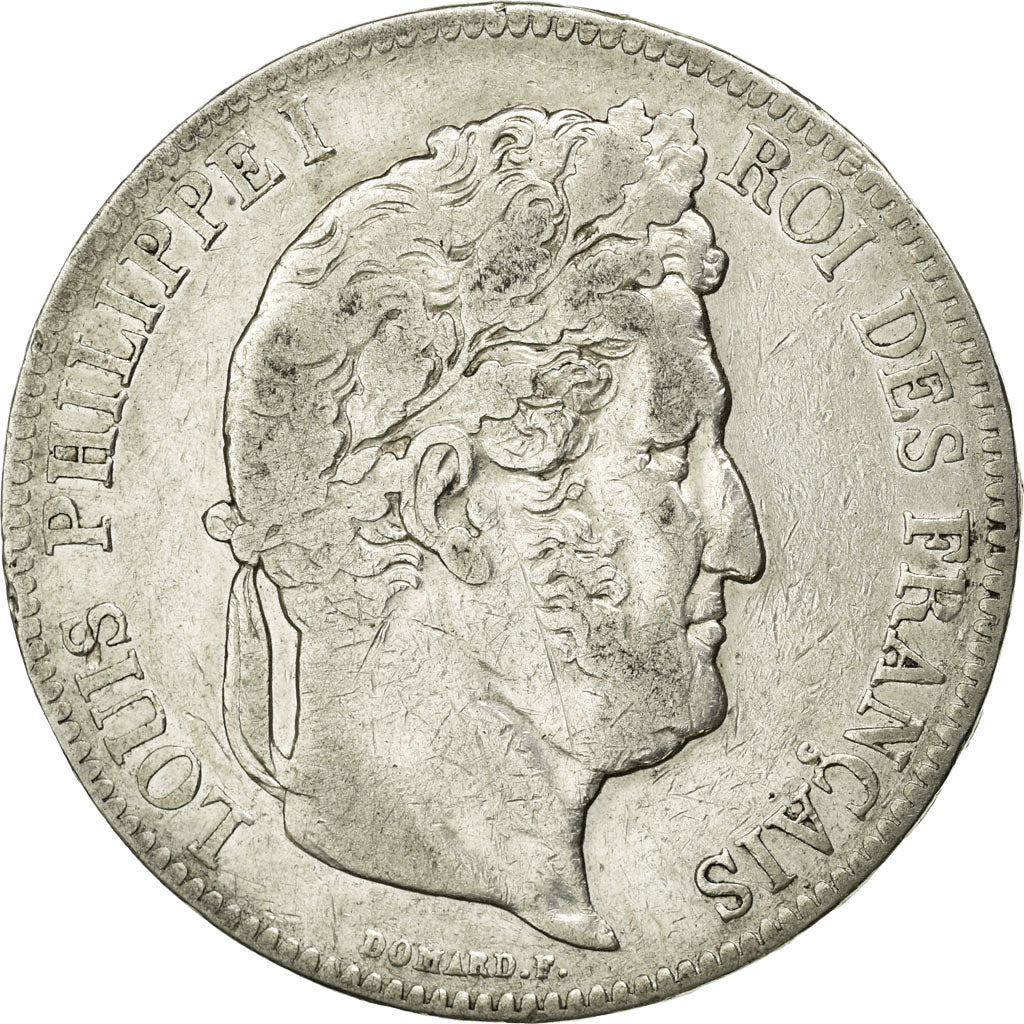 Coin, France, Louis-Philippe, 5 Francs, 1839, Rouen, VF(30-35), Silver