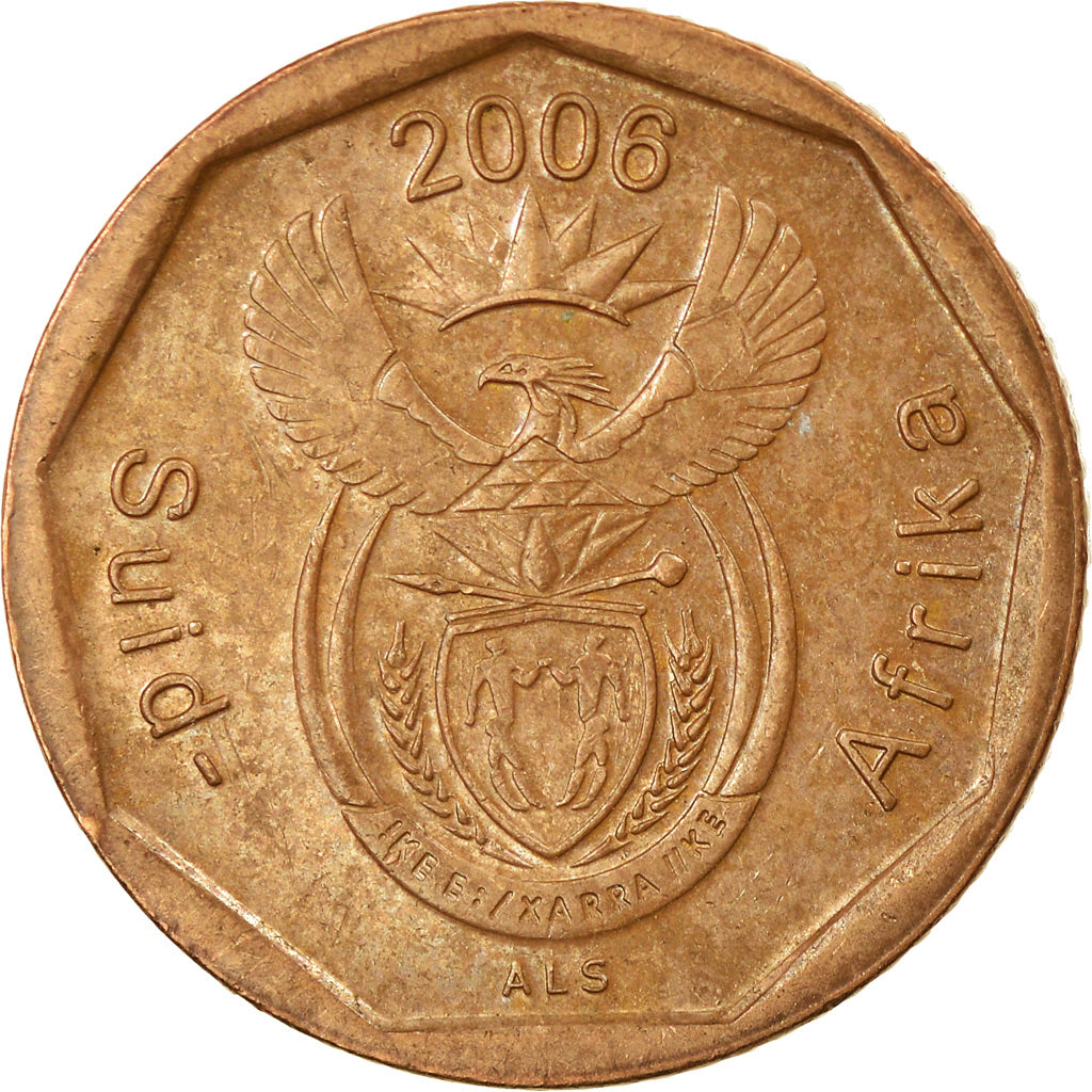 Moneta, Sudafrica, 10 Cents, 2006, Pretoria, BB, Acciaio placcato in bronzo