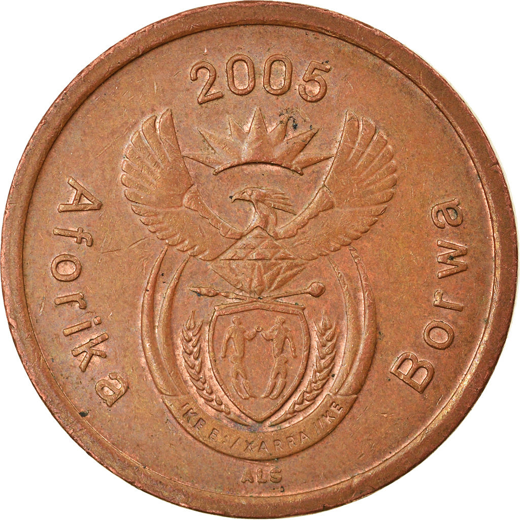 Coin, South Africa, 5 Cents, 2005, Pretoria, EF(40-45), Copper Plated Steel