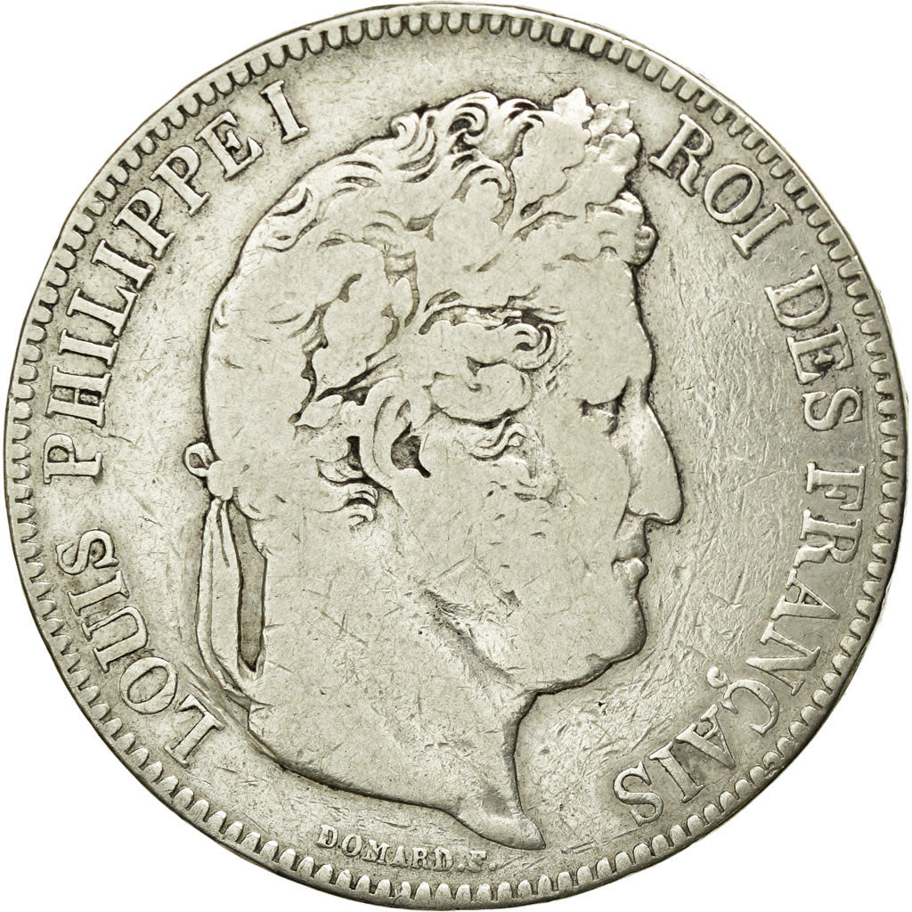 Coin, France, Louis-Philippe, 5 Francs, 1843, Lille, VF(20-25), Silver