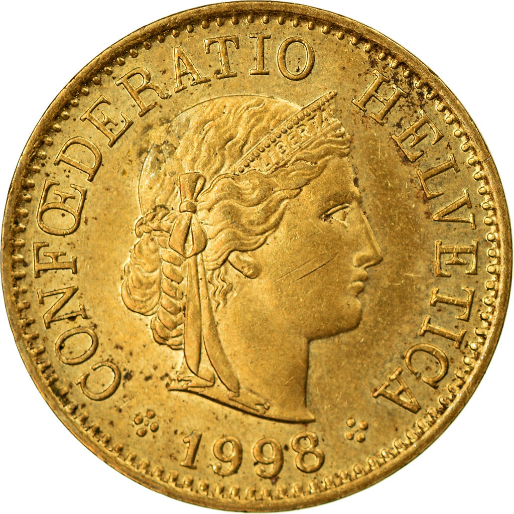 Coin, Switzerland, 5 Rappen, 1998, Bern, EF(40-45), Aluminum-Bronze, KM:26c