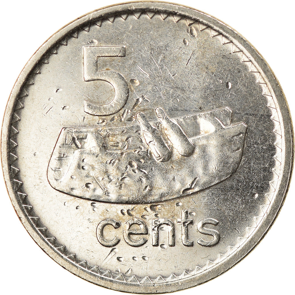 Munten, Fiji, Elizabeth II, 5 Cents, 2009, ZF, Nickel plated steel, KM:119