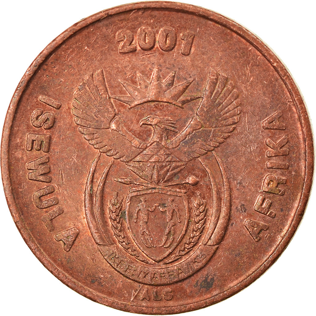 Coin, South Africa, Cent, 2001, Pretoria, EF(40-45), Copper Plated Steel, KM:221