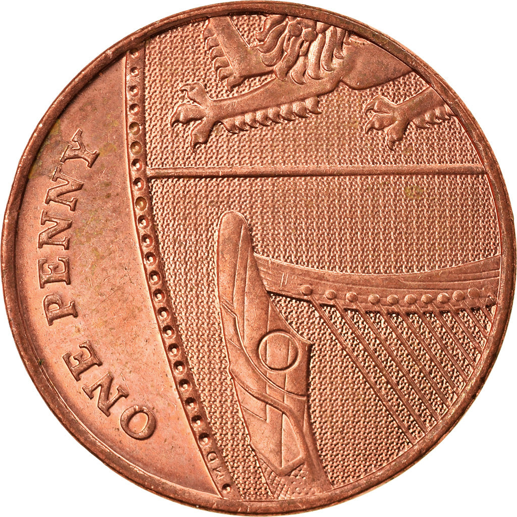 Moneta, Wielka Brytania, Elizabeth II, Penny, 2010, AU(55-58), Miedź