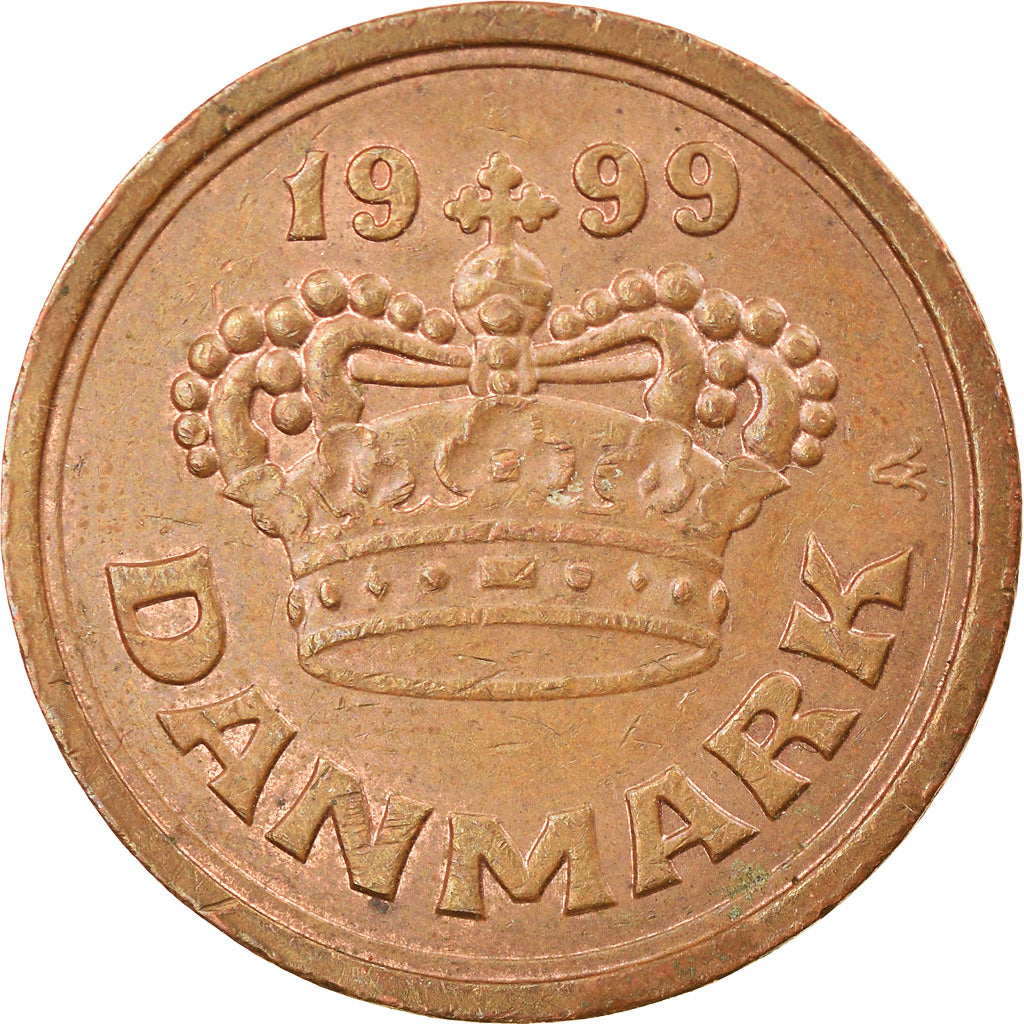Münze, Dänemark, Margrethe II, 50 Öre, 1999, Brondby, SS, Bronze, KM:866.2