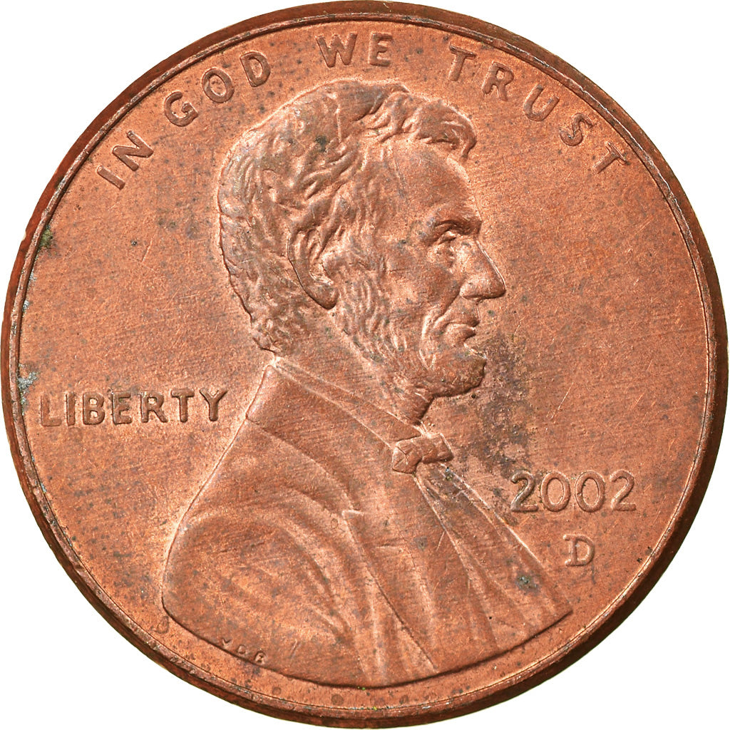 Moneta, USA, Lincoln Cent, Cent, 2002, U.S. Mint, Denver, EF(40-45), Miedź