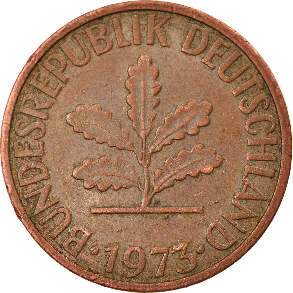 Moneta, GERMANIA - REPUBBLICA FEDERALE, 2 Pfennig, 1973, Stuttgart, BB, Acciaio