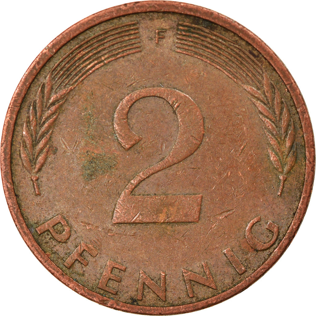 Moneta, GERMANIA - REPUBBLICA FEDERALE, 2 Pfennig, 1973, Stuttgart, BB, Acciaio