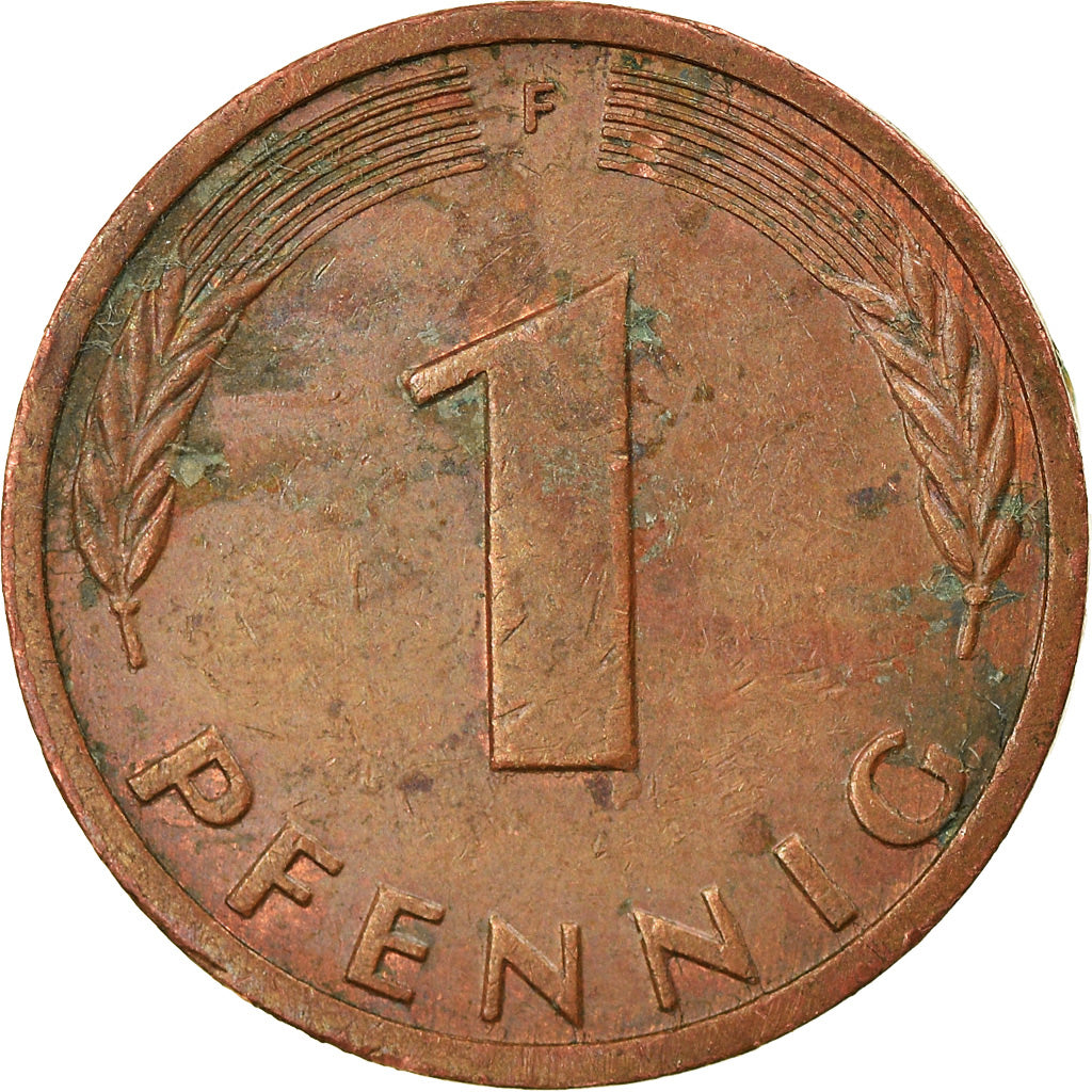 Coin, GERMANY - FEDERAL REPUBLIC, Pfennig, 1986, Stuttgart, EF(40-45), Copper