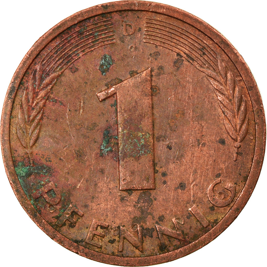 Munten, Federale Duitse Republiek, Pfennig, 1984, Munich, ZF, Copper Plated