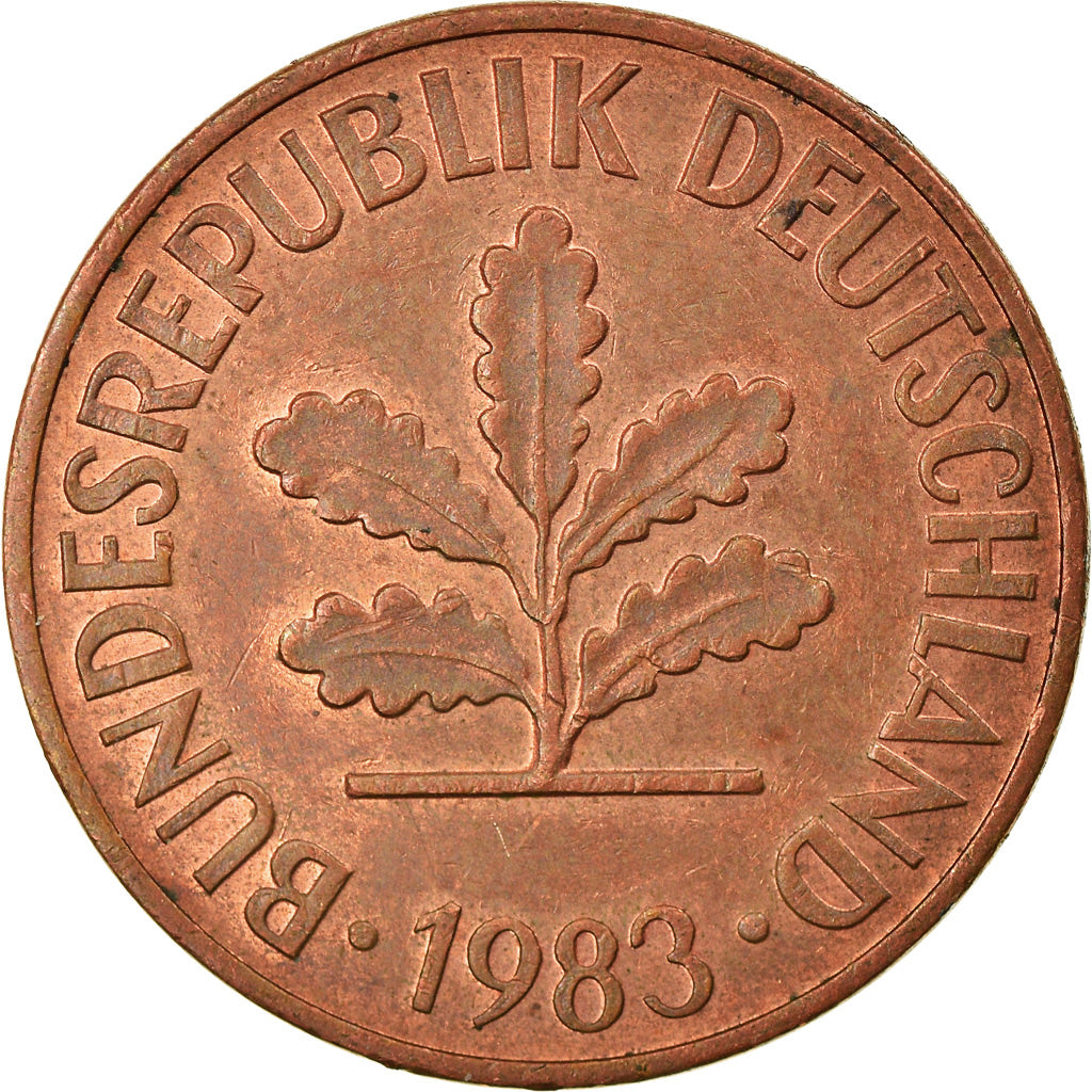 Moneta, GERMANIA - REPUBBLICA FEDERALE, 2 Pfennig, 1983, Karlsruhe, BB, Acciaio