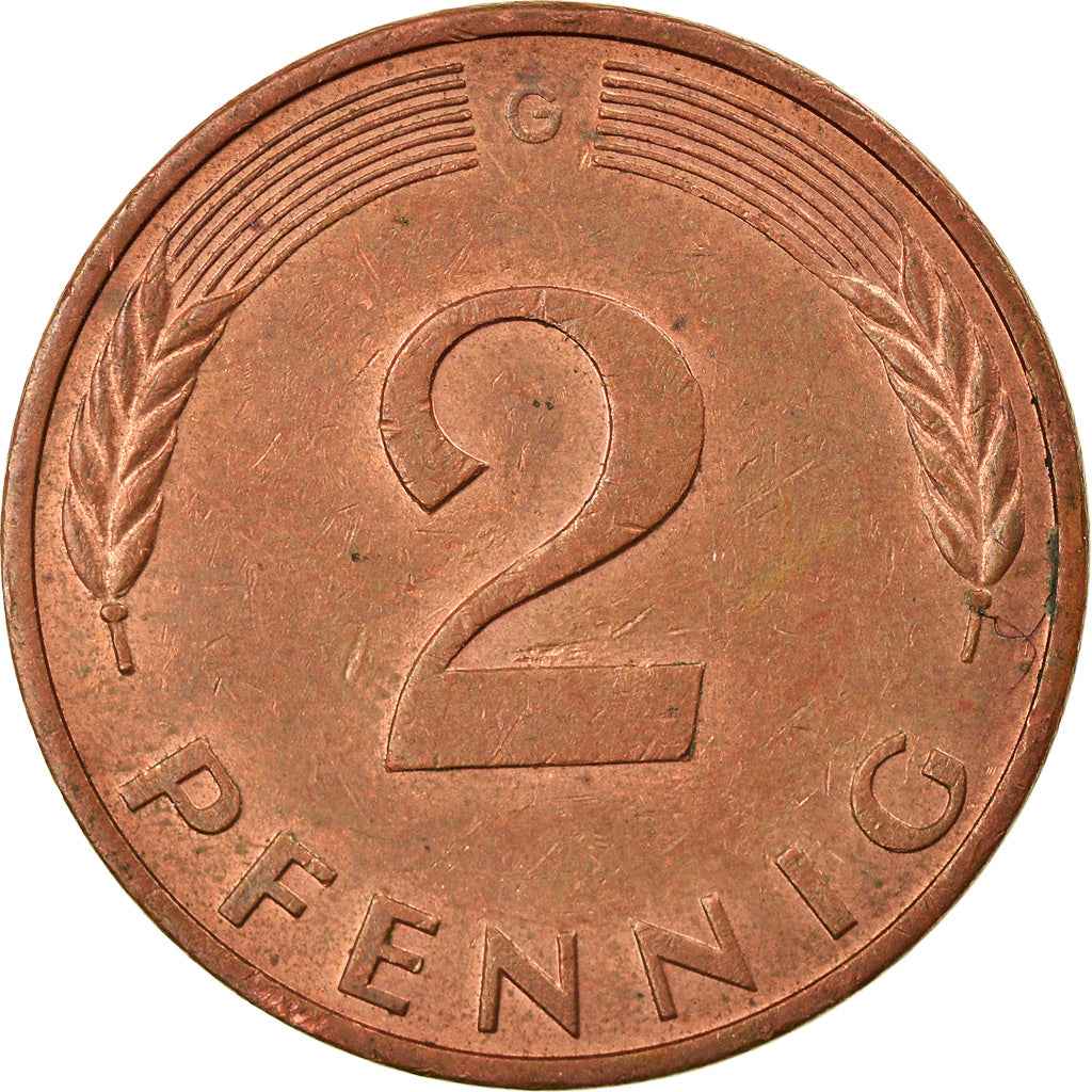 Moneta, GERMANIA - REPUBBLICA FEDERALE, 2 Pfennig, 1983, Karlsruhe, BB, Acciaio