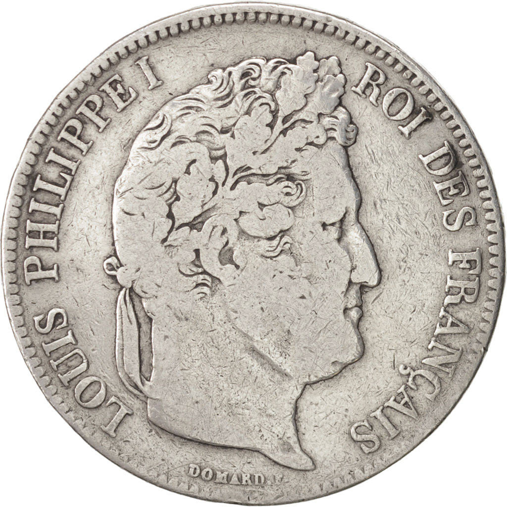 France, Louis-Philippe, 5 Francs, 1834, Lyon, VF(20-25), Silver, KM:749.4, Ga...