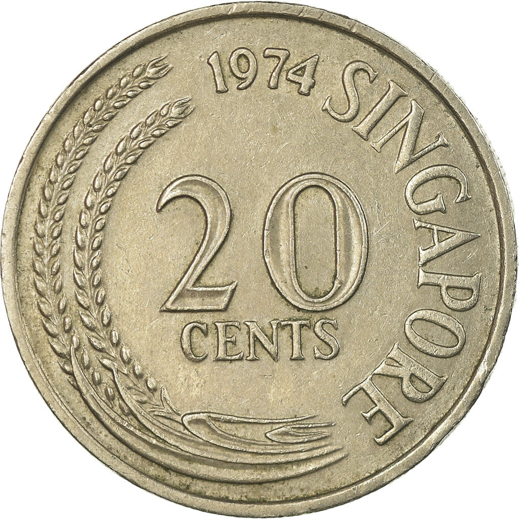Monnaie, Singapour, 20 Cents, 1974, Singapore Mint, TTB, Copper-nickel, KM:4