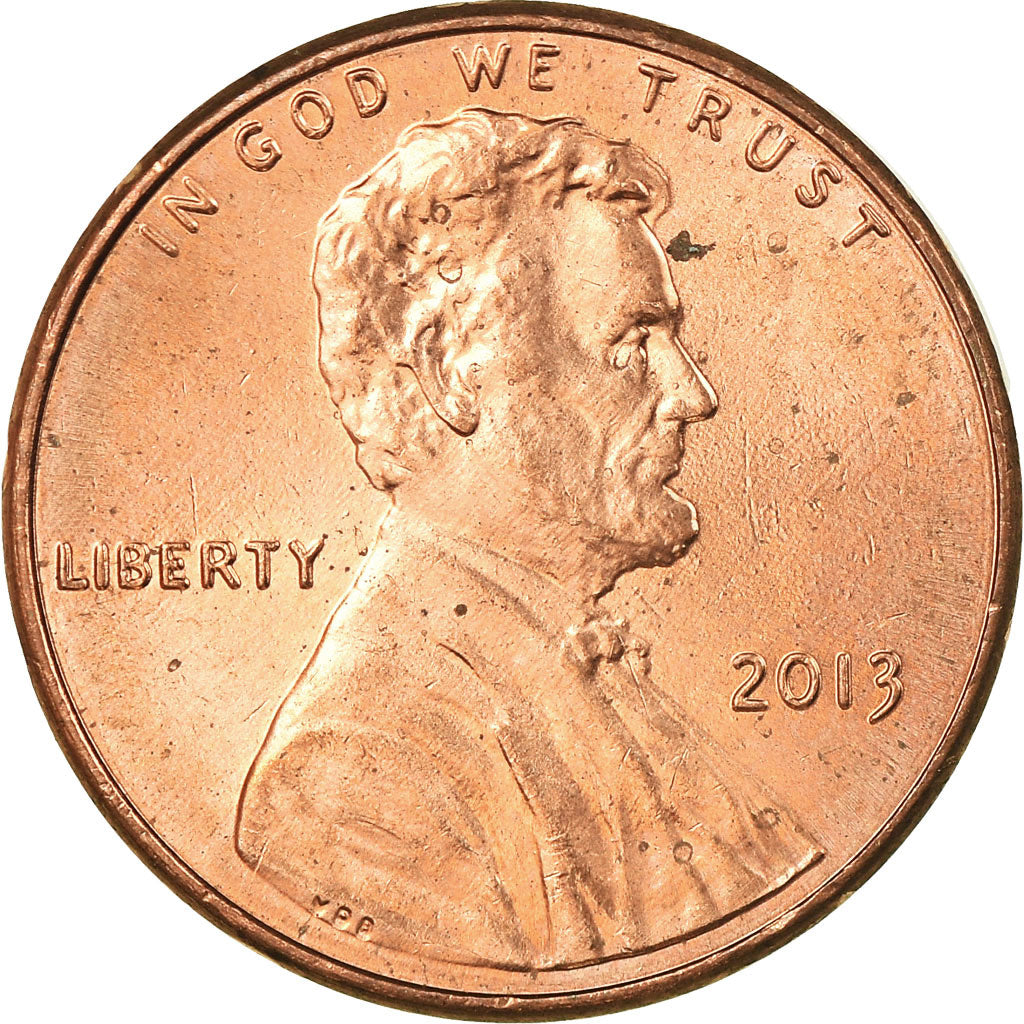 Coin, United States, Cent, 2013, Philadelphia, EF(40-45), Copper Plated Zinc