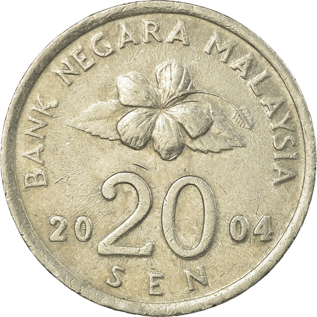 Monnaie, Malaysie, 20 Sen, 2004, TTB, Copper-nickel, KM:52
