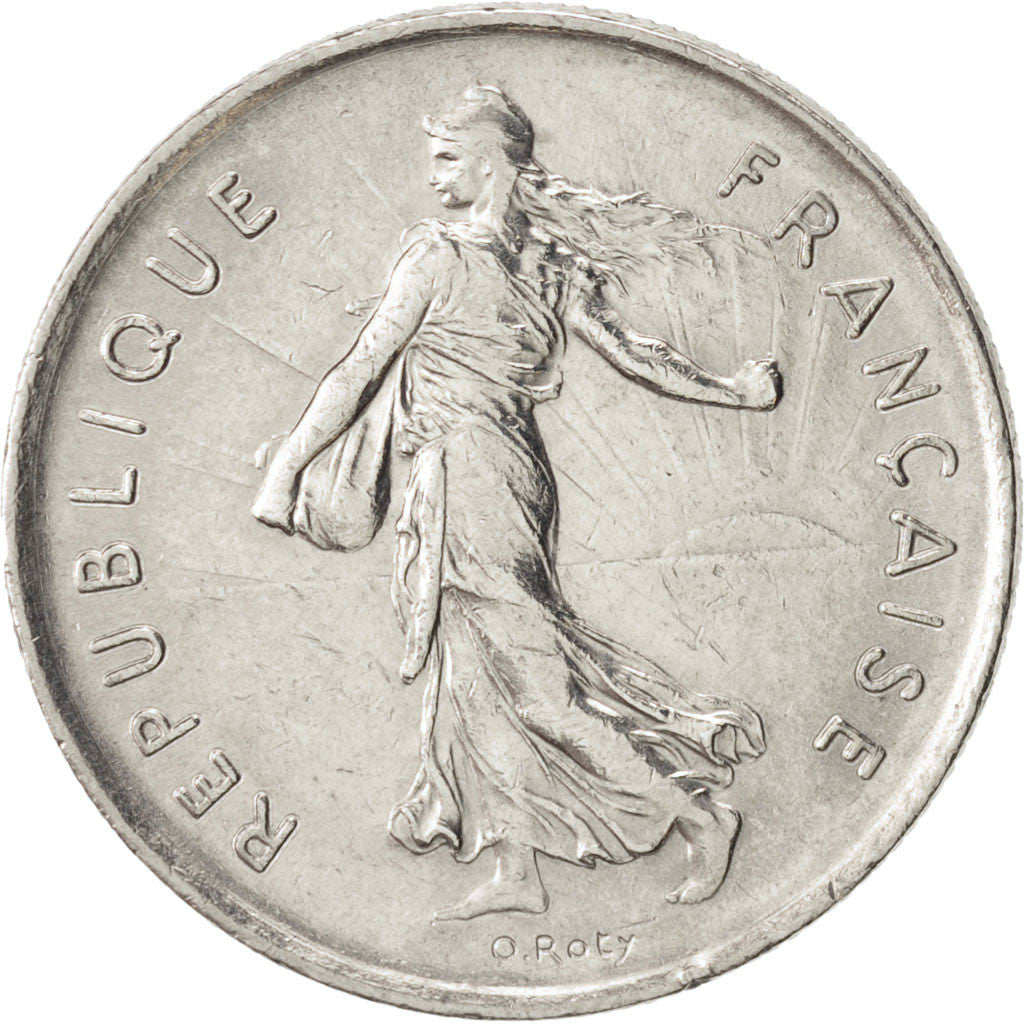France, Semeuse, 5 Francs, 1972, Paris, AU(55-58), Nickel Clad Copper-Nickel,...