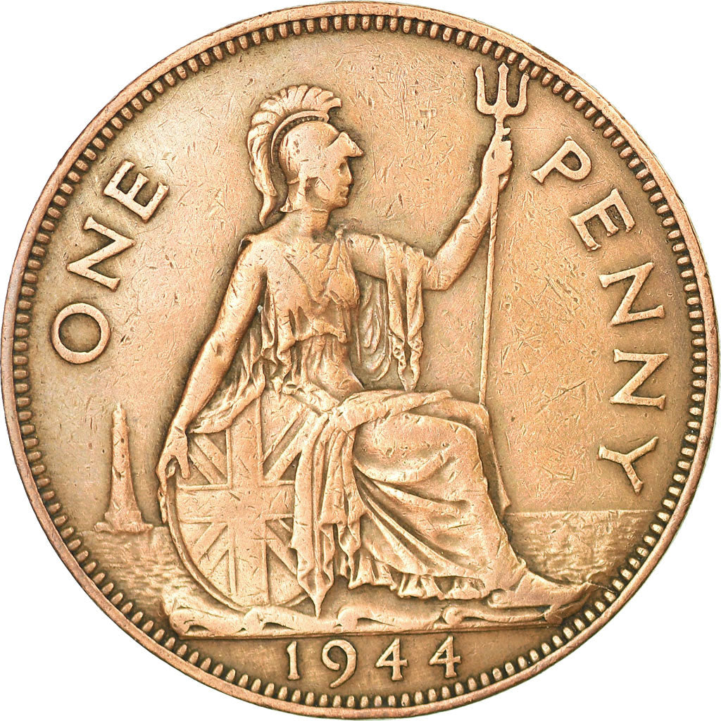 Coin, Great Britain, George VI, Penny, 1944, EF(40-45), Bronze, KM:845