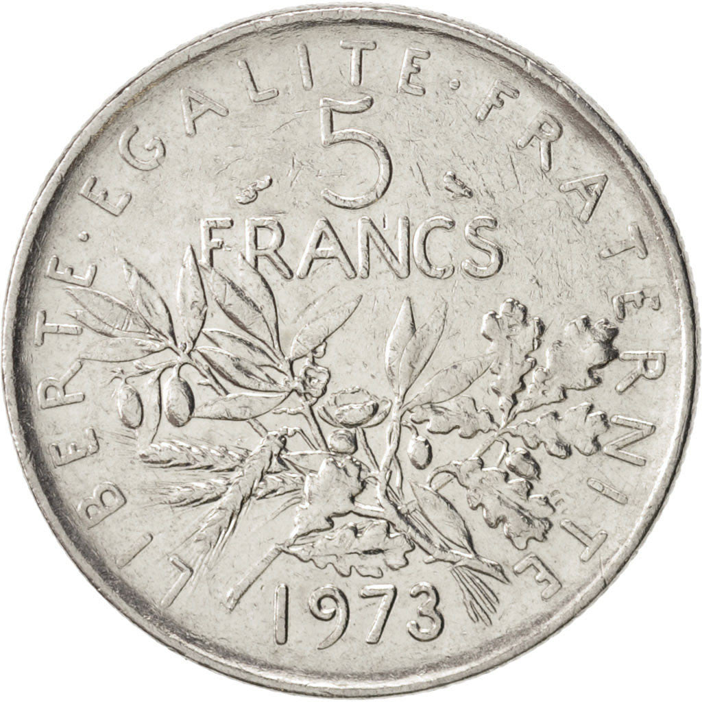 Münze, Frankreich, Semeuse, 5 Francs, 1973, Paris, SS+, Nickel Clad