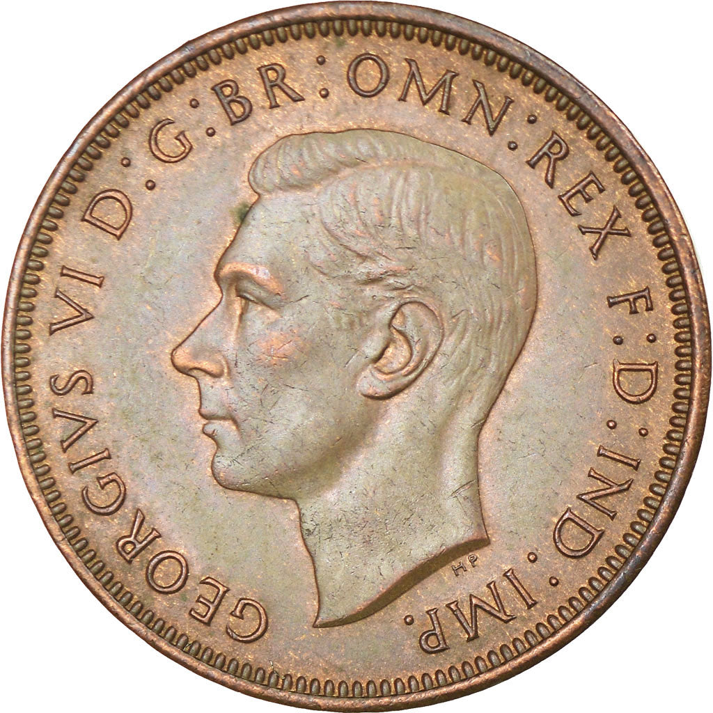 Moneta, Gran Bretagna, George VI, 1/2 Penny, 1946, BB, Bronzo, KM:844