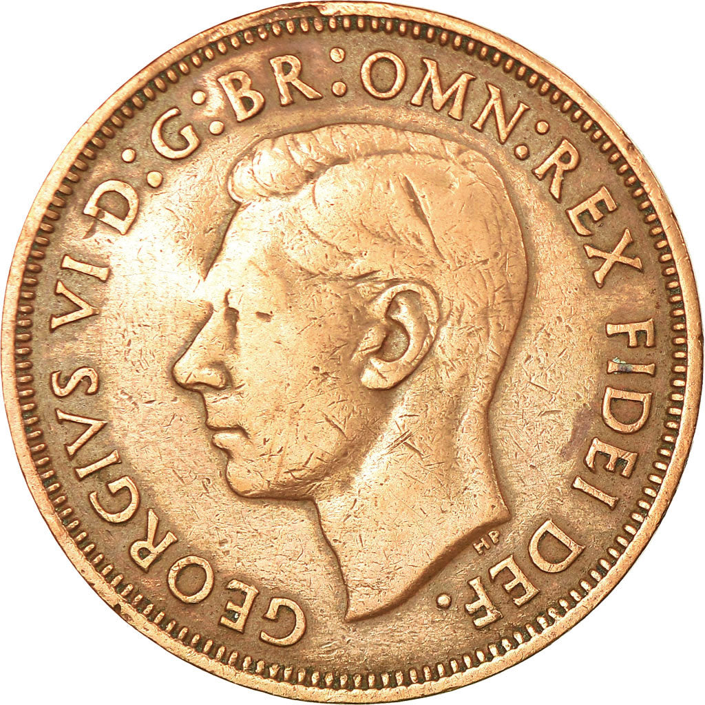 Moneta, Gran Bretagna, George VI, 1/2 Penny, 1951, MB, Bronzo, KM:868