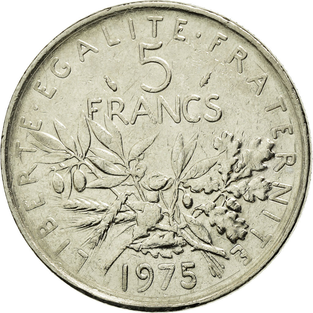 Coin, France, Semeuse, 5 Francs, 1975, Paris, AU(50-53), Nickel Clad