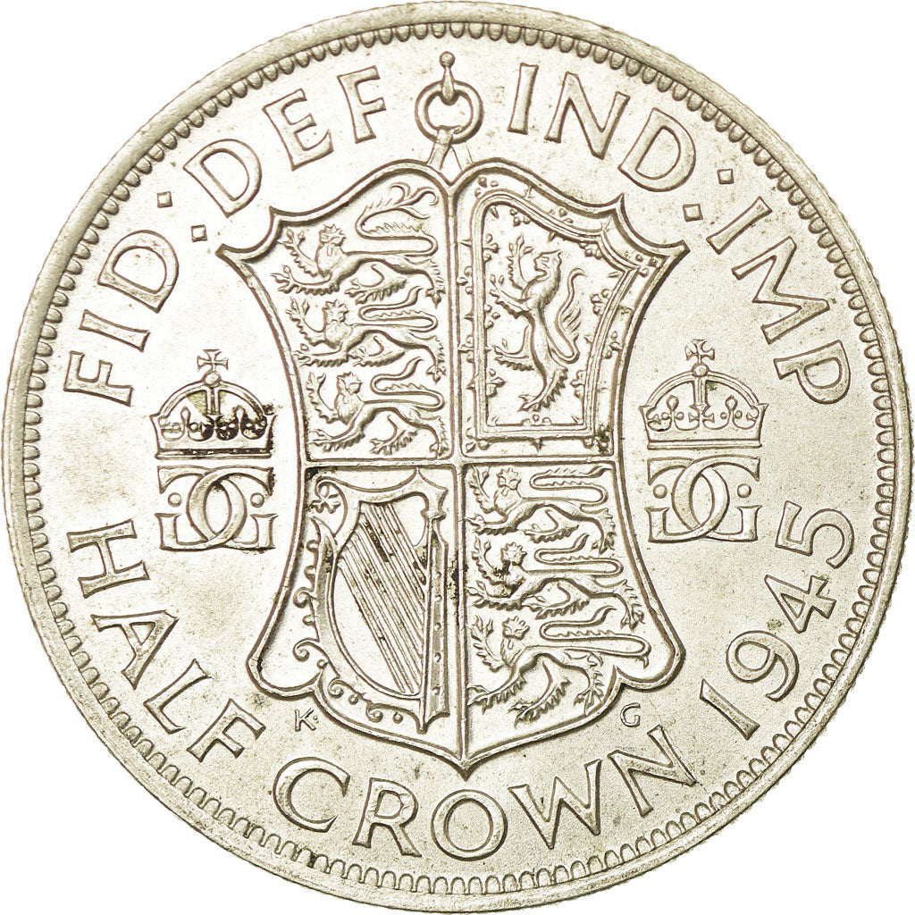 Münze, Großbritannien, George VI, 1/2 Crown, 1945, SS, Silber, KM:856