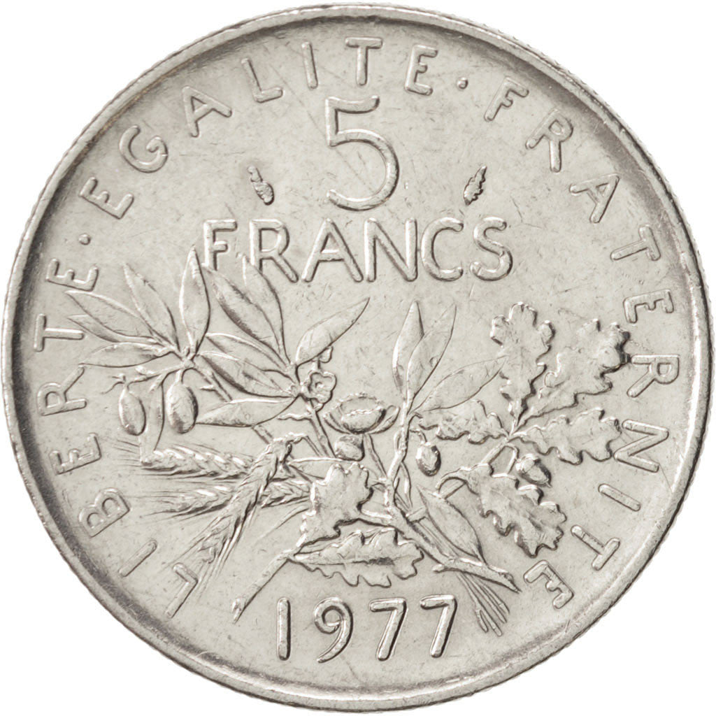 Coin, France, Semeuse, 5 Francs, 1977, Paris, MS(60-62), Nickel Clad