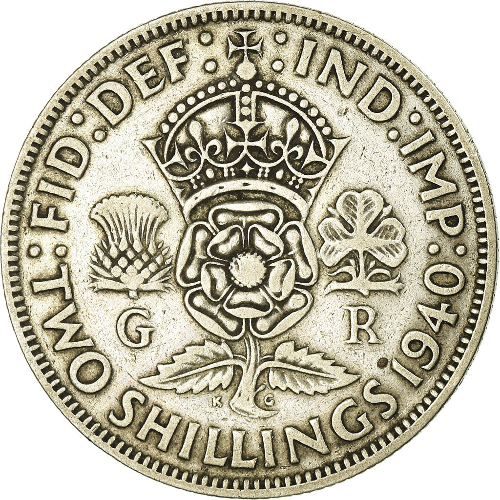 Moneta, Gran Bretagna, George VI, Florin, Two Shillings, 1940, MB+, Argento