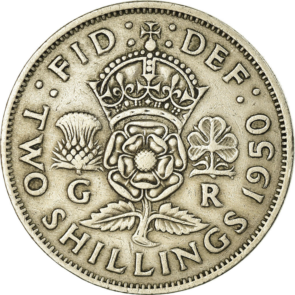 Monnaie, Grande-Bretagne, George VI, Florin, Two Shillings, 1950, TB+
