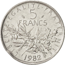 France, Semeuse, 5 Francs, 1982, Paris, MS(60-62), Nickel Clad Copper-Nickel,...