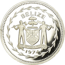 Moneda, Belice, 10 Dollars, 1974, Franklin Mint, Proof, FDC, Plata, KM:45a