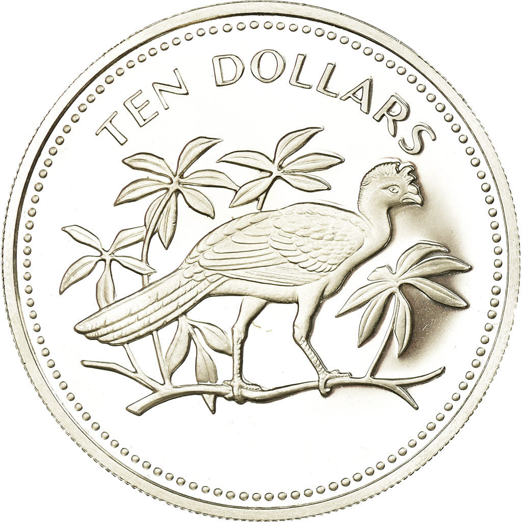 Moneda, Belice, 10 Dollars, 1974, Franklin Mint, Proof, FDC, Plata, KM:45a