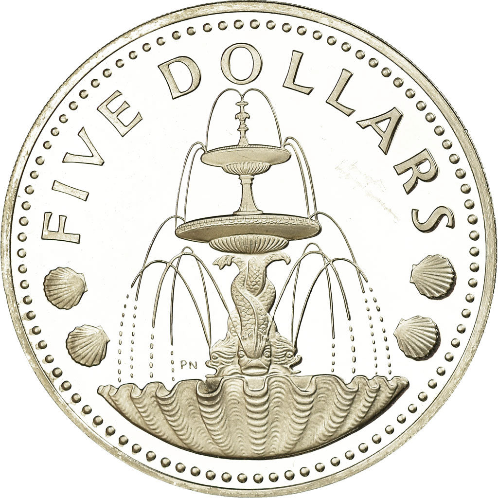 Münze, Barbados, 5 Dollars, 1973, Franklin Mint, Proof, STGL, Silber, KM:16a