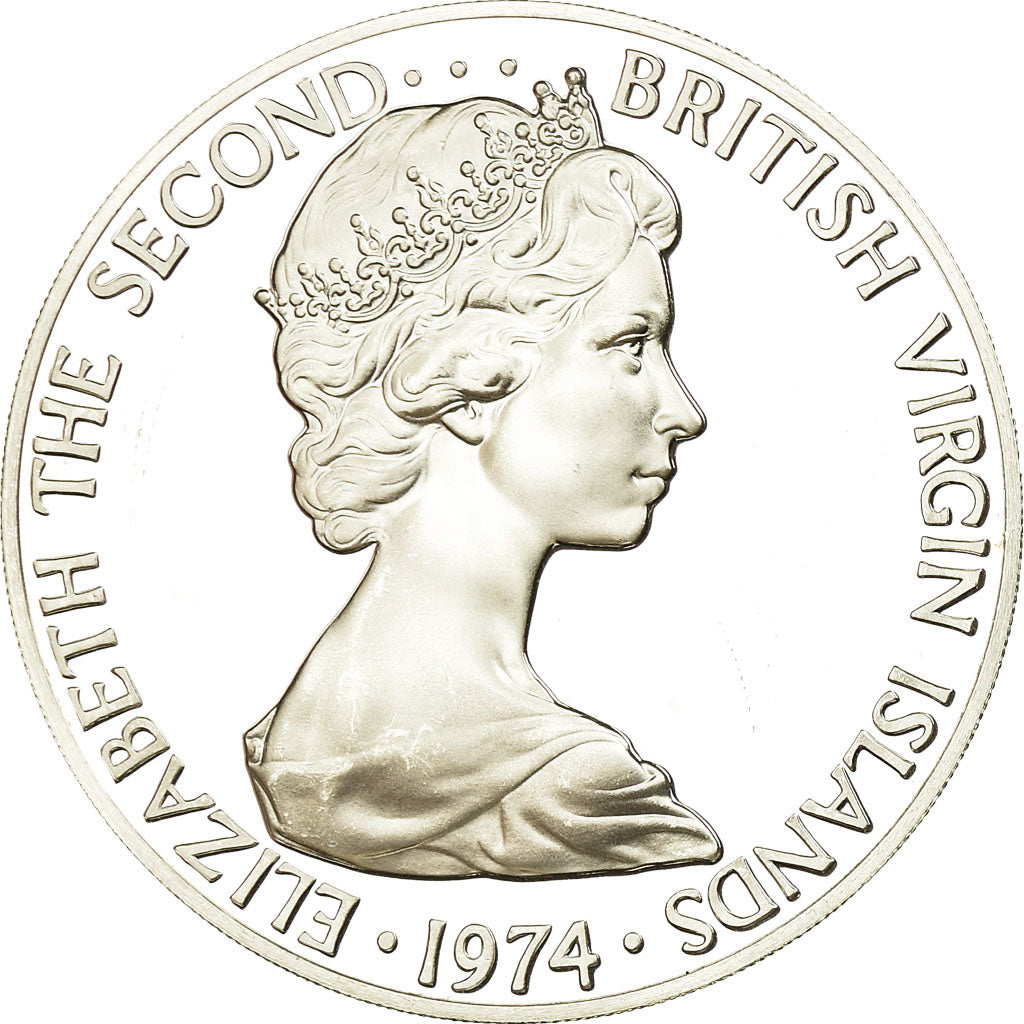 Moneta, ISOLE VERGINI BRITANNICHE, Elizabeth II, Dollar, 1974, Franklin Mint
