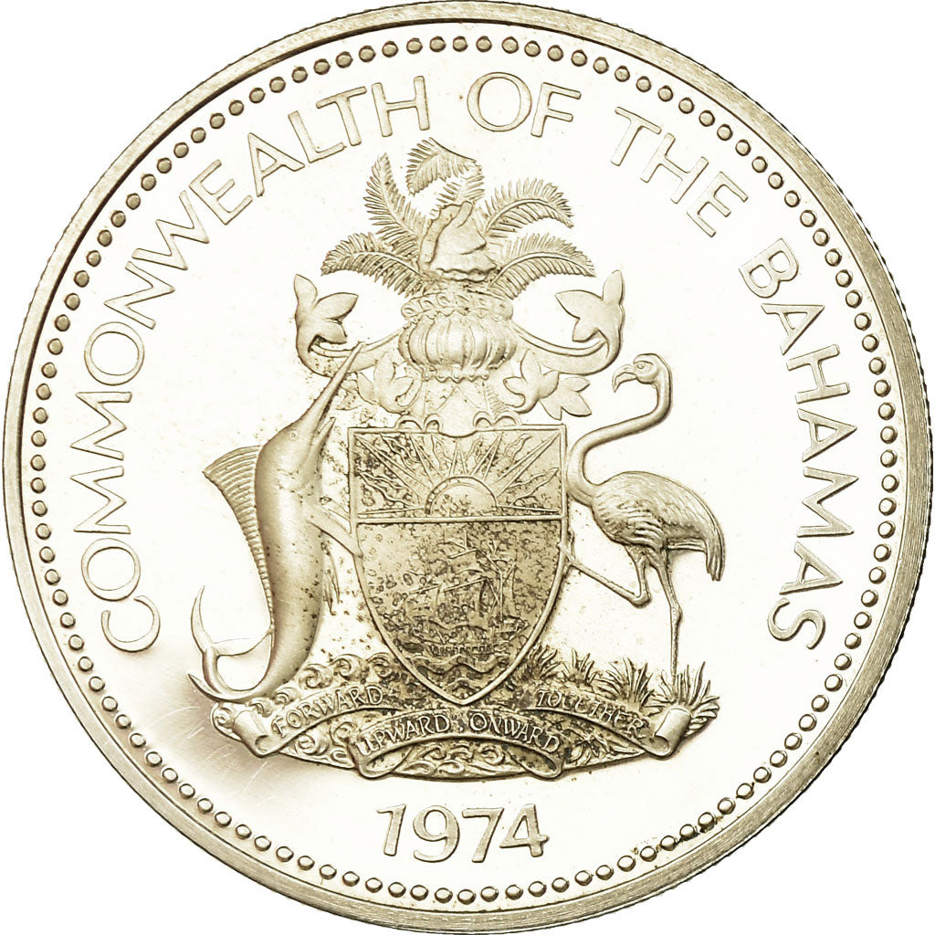 Münze, Bahamas, Elizabeth II, Dollar, 1974, Franklin Mint, U.S.A., Proof, STGL