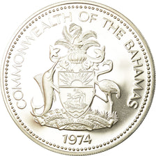 Moneta, Bahamas, Elizabeth II, 5 Dollars, 1974, Franklin Mint, U.S.A., Proof