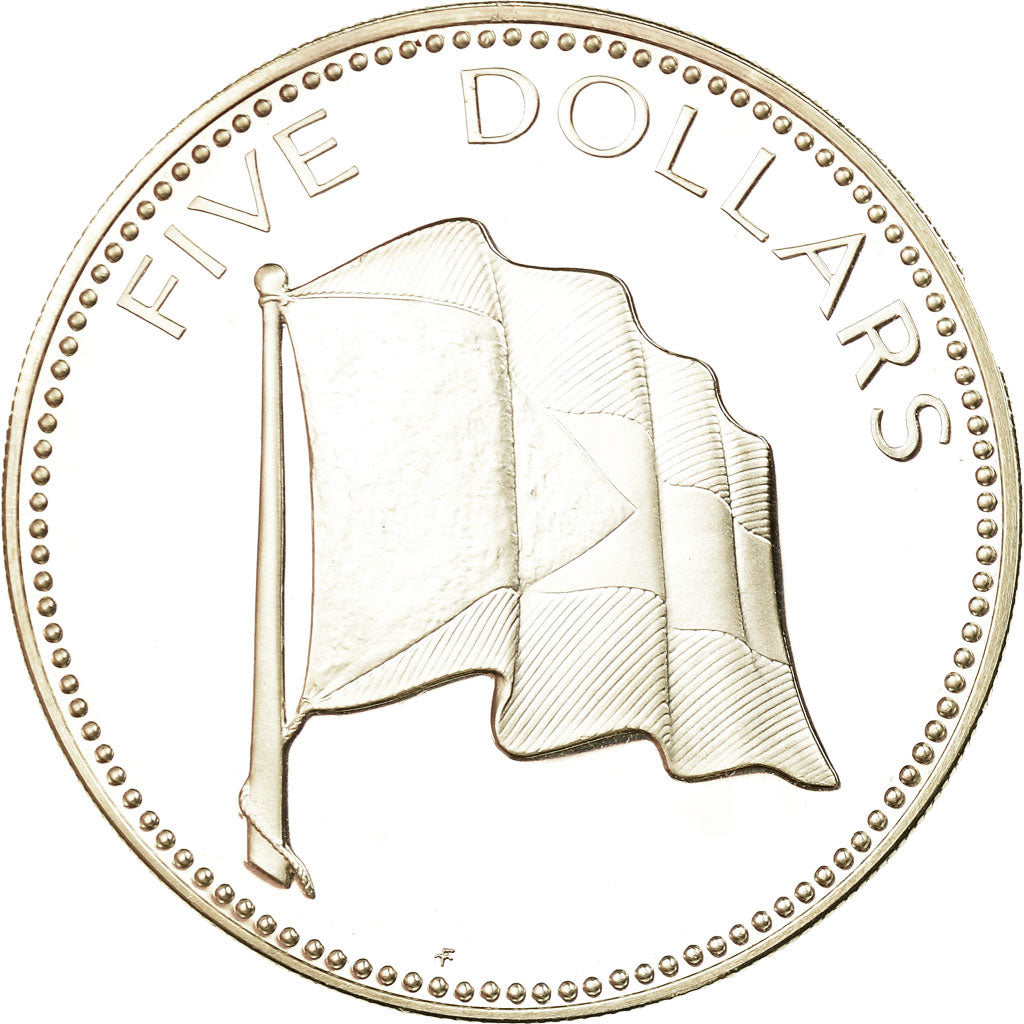 Moneta, Bahamas, Elizabeth II, 5 Dollars, 1974, Franklin Mint, U.S.A., Proof